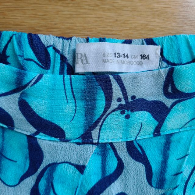 Pantalón Zara niña floral azul 13-14 años