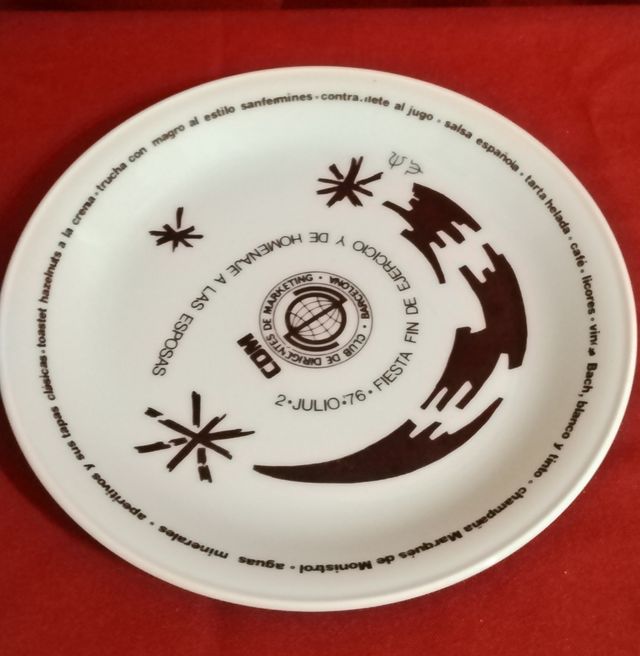 Plato antiguo COM Barcelona 2 Julio 76