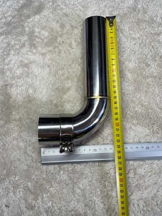 Tubo de escape 90 grados cromado