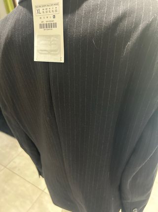 Blazer Rayado Negro Zara 