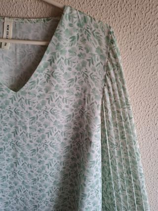 Blusa M Flores Verdes