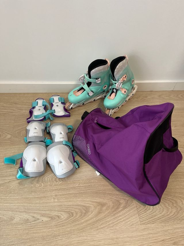 Patines Oxelo Talla 32-34 protectores casco y bols