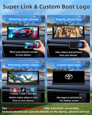 Pantalla Coche 4K Carplay Android Auto 350°