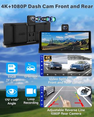 Pantalla Coche 4K Carplay Android Auto 350°