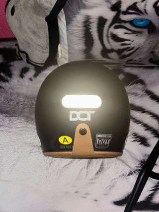 Casco de Moto Negro con Forro Amarillo