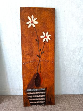 Duo Cuadros Flores Vintage Marrón y Blanco