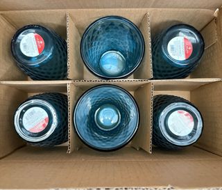 Sei Bicchieri Acqua Vetro Azzurro 250ml