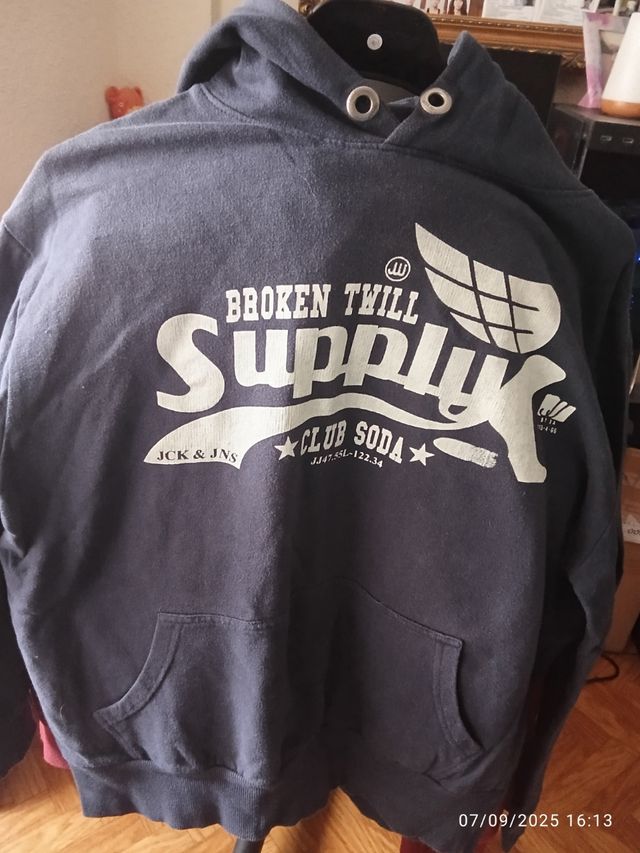 Sudadera con capucha azul Supply