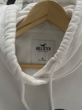 Sudadera Hollister Blanca con Logo