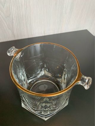 Cubitera de cristal con filo de oro de 22 kilates