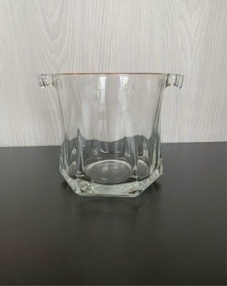 Cubitera de cristal con filo de oro de 22 kilates