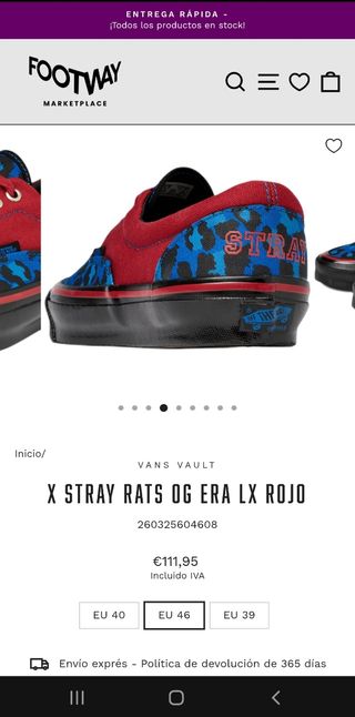 Zapatillas Vans RATS Talla 45