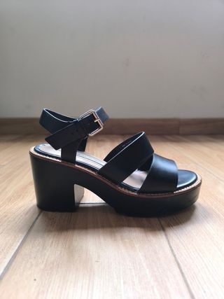 Sandalias Pull&Bear Piel Negras Talla 37