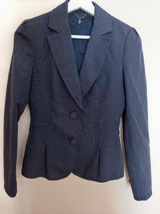 Blazer Raya Diplomática Azul y Plateado