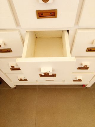 Mueble Biblioteca Antiguo Blanco y Dorado
