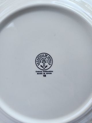 Plato Antiguo La Cartuja de Sevilla Porcelana