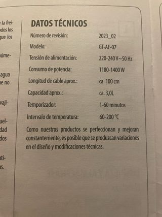 Freidora de aire Ambiano