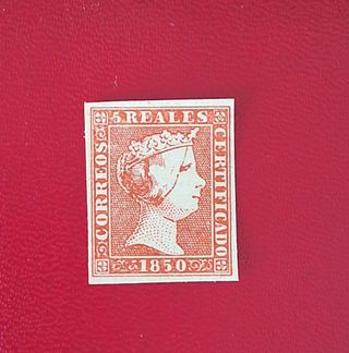 Sello España 5 Reales 1850