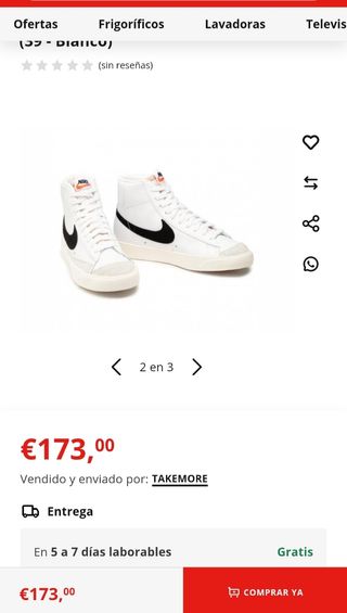 Zapatillas Nike T42 Blancas y Grises