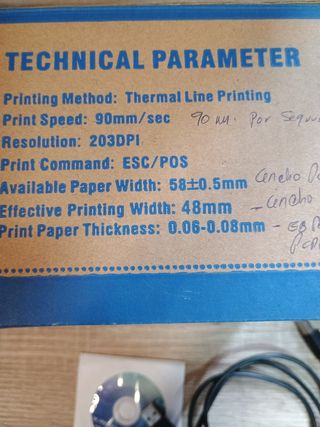 Impresora Térmica 90mm/seg 203DPI