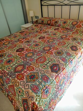 Edredón reversible multicolor 