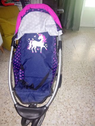 Carrito de muñecas unicornio