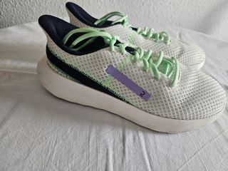 Zapatillas de caminar mujer blancas y verdes