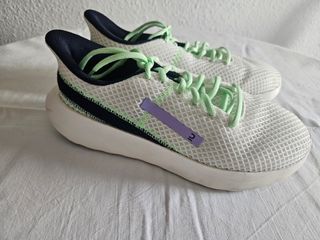 Zapatillas de caminar mujer blancas y verdes