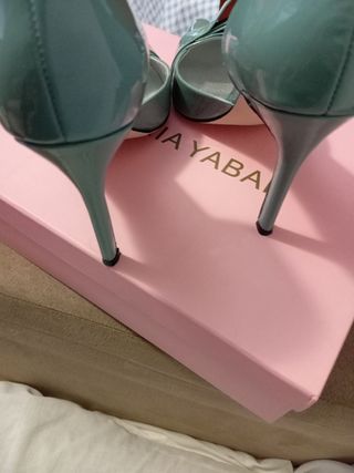 Zapatos Teria Yabar Tacon Azul Marino