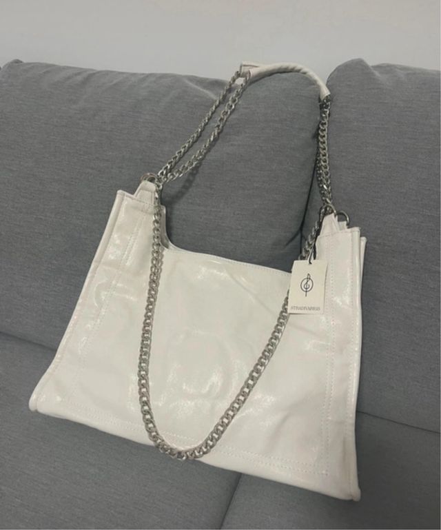 Bolso Stradivarius Blanco Cadena