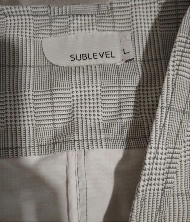 Gilet Sublevel a quadri bianco e grigio