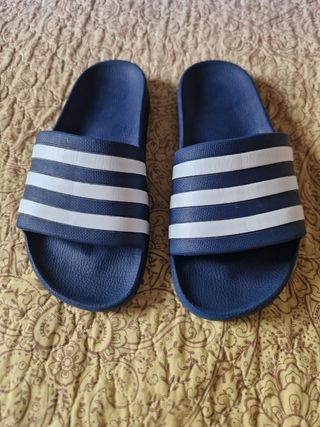 Chanclas Adidas T.38 Azul y Blanco