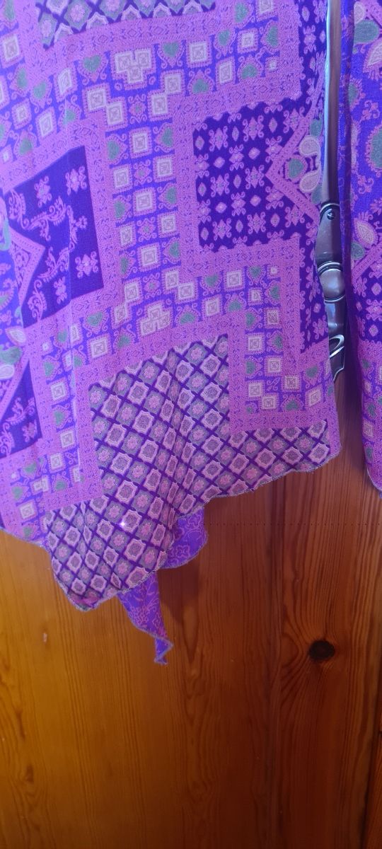 Pantalón oriental seda ancho morado