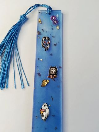 Marcapáginas Resina Azul Halloween