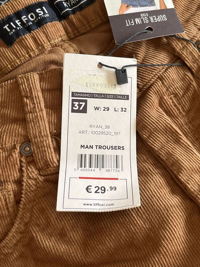 Pantalones Tiffosi hombre marrones talla L