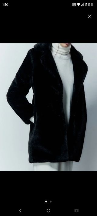 Abrigo Sfera pelo corto negro Talla S