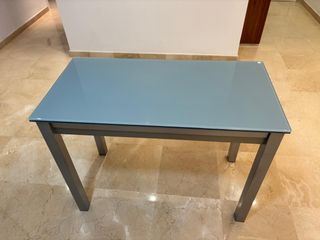 Mesa de cocina metal y cristal