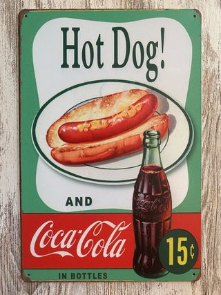 Cartel Coca-Cola Hot Dog 15c