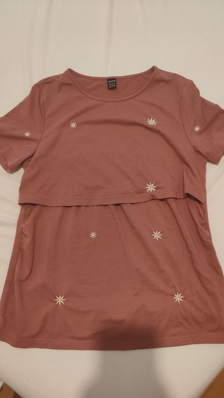 Camiseta lactancia SHEIN rosa flores