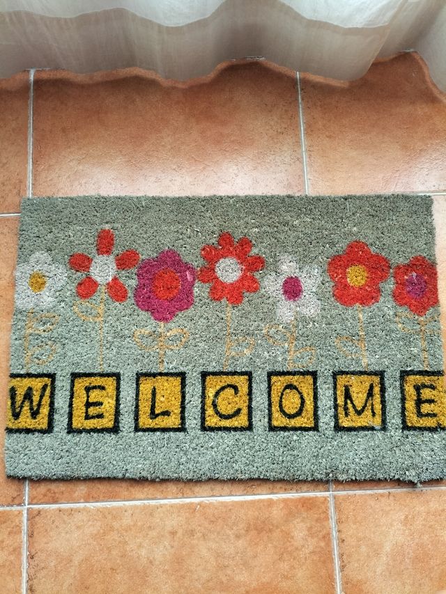 Felpudo decorativo con flores