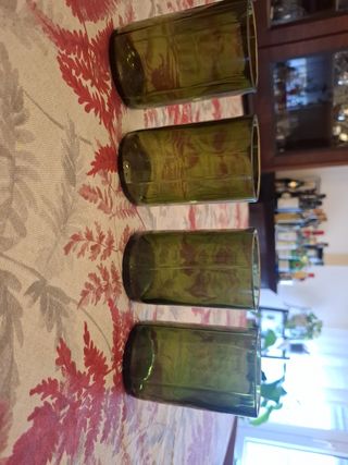 4 Vasos Verdes Vintage