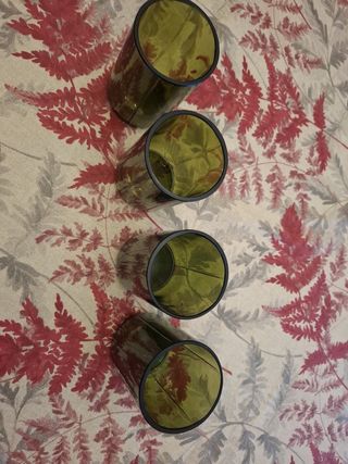 4 Vasos Verdes Vintage