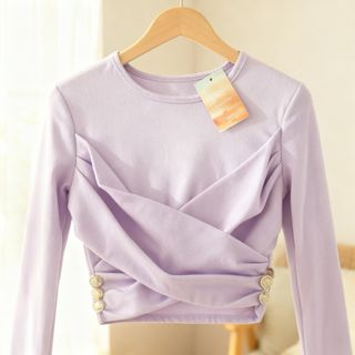Blusa cruzada pastel manga larga