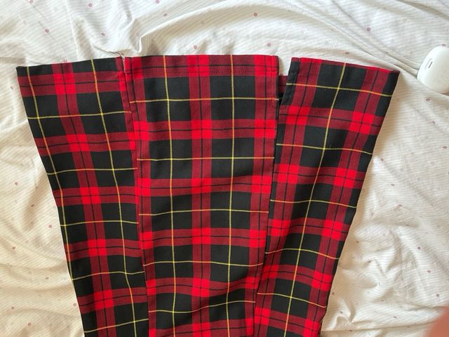 Vestido cuadros rojo y negro