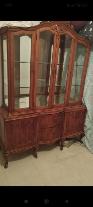 Vitrina Mueble Francés Madera y Cristal