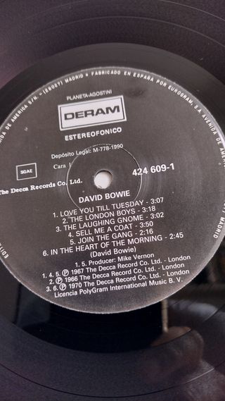 LP DAVID BOWIE , recopilación.