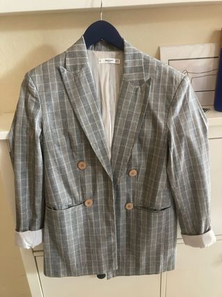 Americana cuadros Mango Talla S
