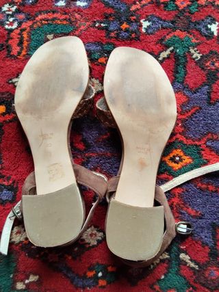 Sandalias Zeeb Piel Marrón Talla 40