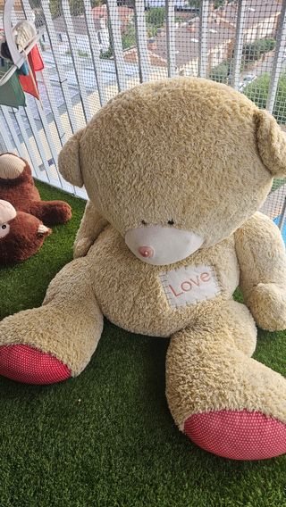 REGALO Oso de peluche grande beige con Love