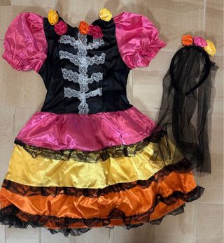 Disfraz Halloween Niña Catrina Talla 4-6